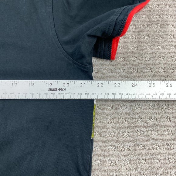 Puma Soccer Germany Polo Shirt Men Large L Black Green White Stripe Casual Sport - Picture 15 of 16